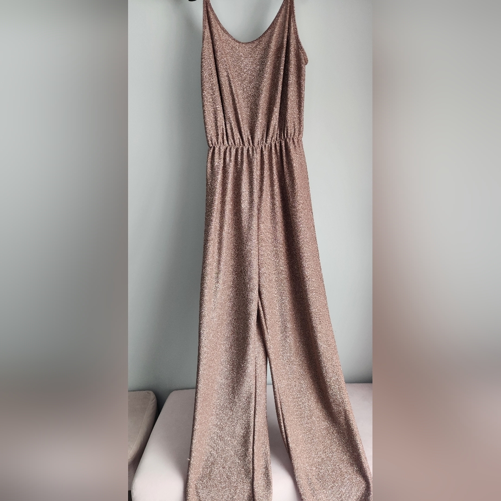 Elegant Sparkling Tan Jumpsuit